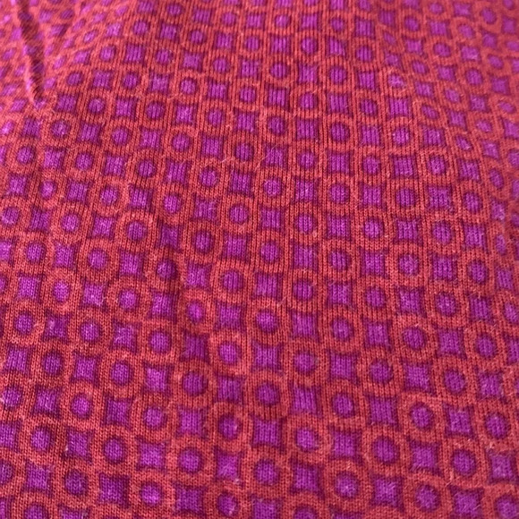 CAbi #3084 Celebrate Geometric Dot Drape Neck Maroon Cream Purple Blouse Rayon S - Picture 9 of 10